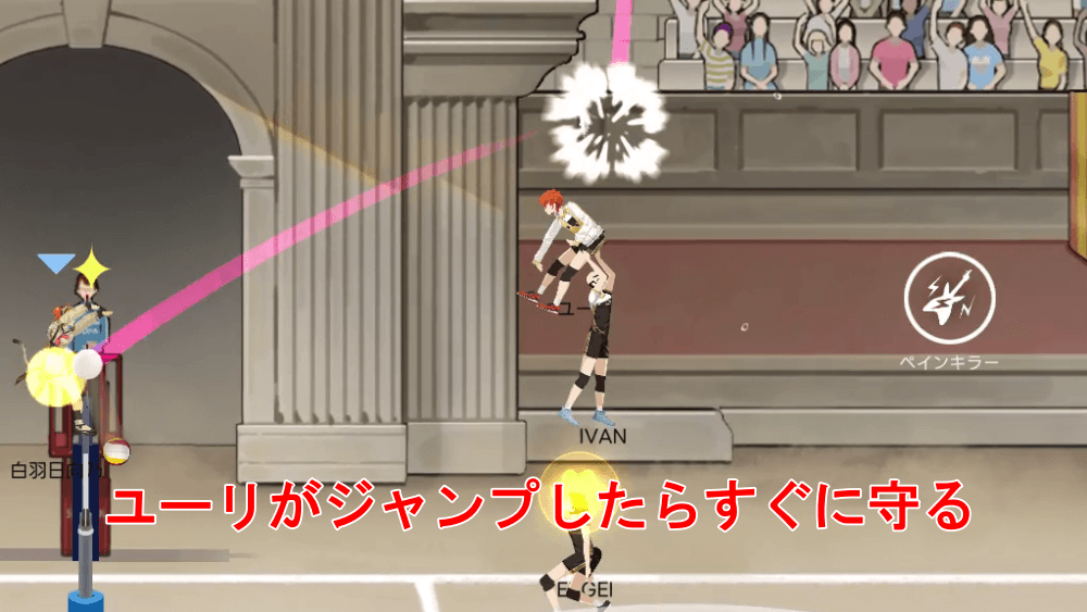 ジャンプされたら攻撃が来る前提で守る