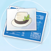 リーフリボン付き中折れ帽の設計図