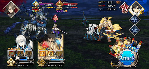 fgo-項羽&amp;蘭陵王戦（スーパーリコレクション3章9節）1/1-1