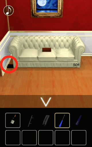 月の見える城からの脱出_ソファー左下の箱