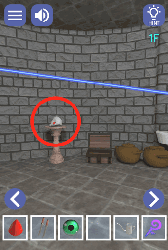 ドラゴンと魔法使いの住む塔_1階_骸骨を拡大する