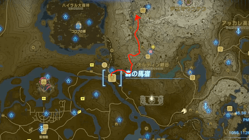 森の馬宿から道沿いに北へ進む