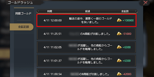 ゴールドが足りないと商船を出せない