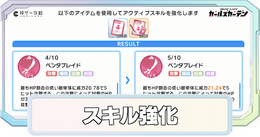 スキル強化の必要素材数