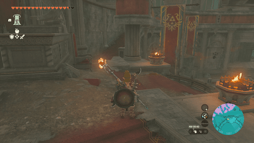 ハイラル城本丸の燭台に火をつける