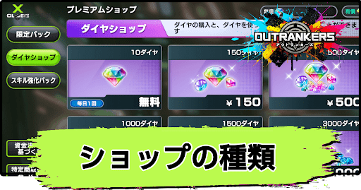アウトランカーズ_ショップの種類と使い方