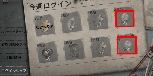 第五人格_ログインボーナスで霊感