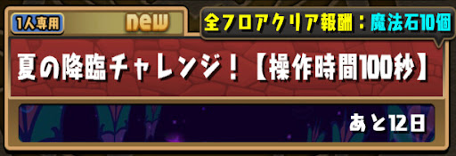 夏の降臨チャレンジ
