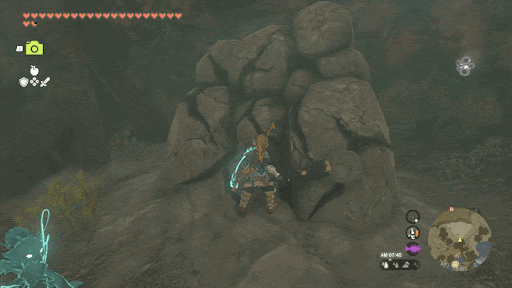 大岩を壊して上昇気流を起こす