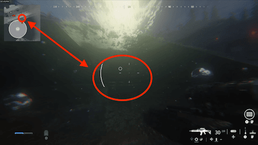 4箇所目は水中で解除する