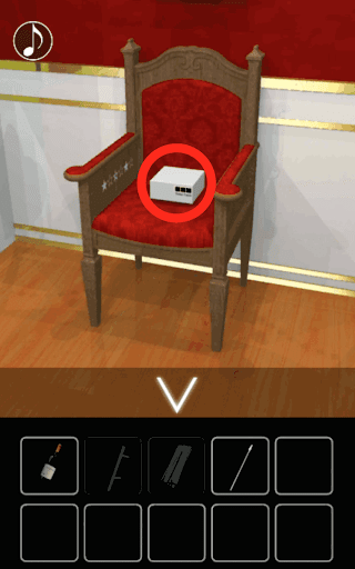 月の見える城からの脱出_赤ソファの上の箱の解読