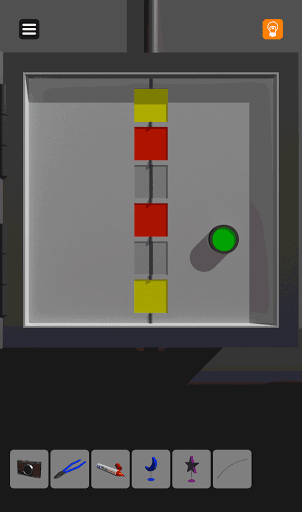 脱出ゲーム非常階段_6階_左が赤右が黄なので下から黄無赤無赤黄となる