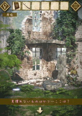 少女と雨の森_長い枝