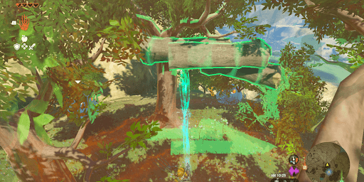 丸太を操作してりんごに当てて落とす