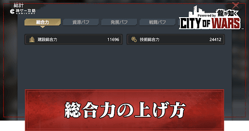 総合力の上げ方とメリット