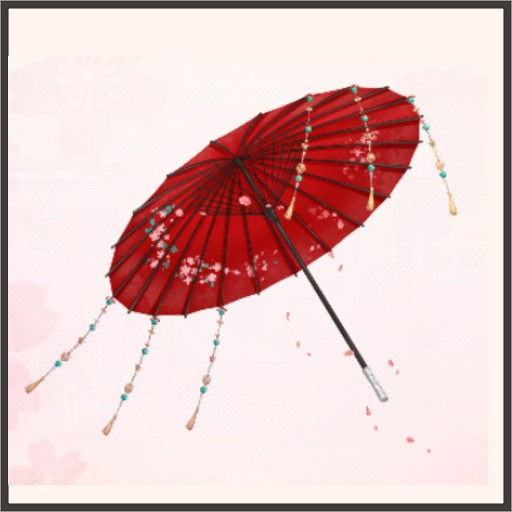宝玉傘-朱
