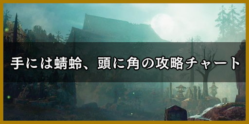 手には蜻蛉、頭に角