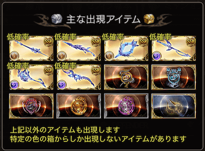 ギルガメッシュ・ミーレスからドロップする主なアイテム