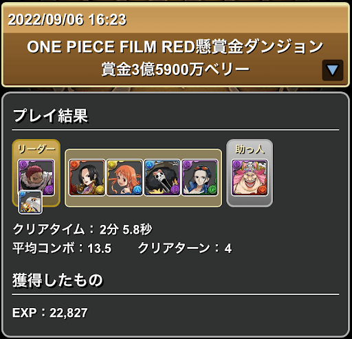 3億5900万ベリー-スキル上げ編成