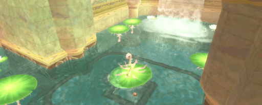 ゼルダSWS_飛び込んで葉を裏返す