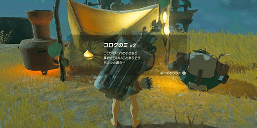 コログの実を集めるとポーチを拡張できる