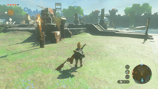 盾にロケットを装着して構える_gif