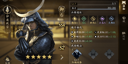 伊達政宗などの新規武将が6名登場