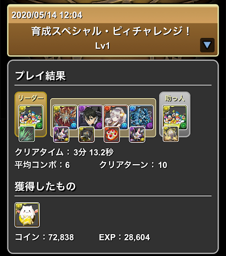 ピィチャレンジLv.1＿攻略パーティ