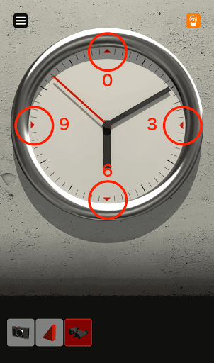 脱出ゲーム非常階段_4階_0は上向き3は左向き6は下向き9は右向きを確認して1階に移動する