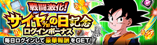 戦闘激化！サイヤの日ログインボーナス