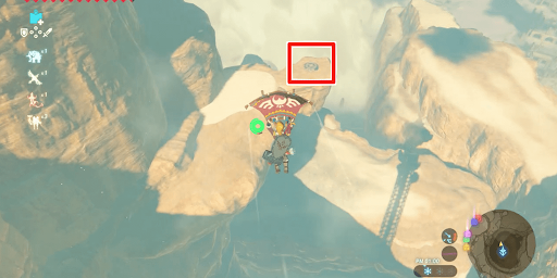 ゼルダBotW_塔の南東にある台座まで飛び降りる