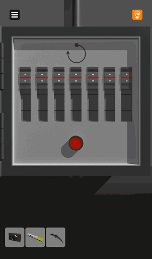 脱出ゲーム非常階段_3階_この装置は2階の時計を12時から時計回りに見たときに赤い針が何本目の針であるかを入力する