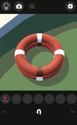 大漁旗～謎解きにゃんこ13～_浮き輪の茶色部分