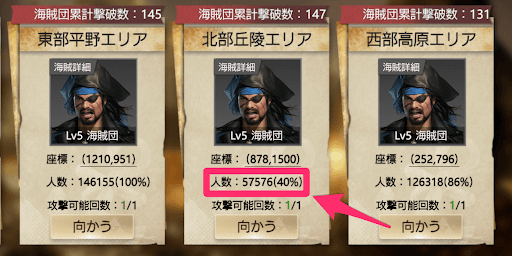 人数が少ない海賊団を狙う