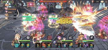 「挑戦の塔67階のバトル画面」