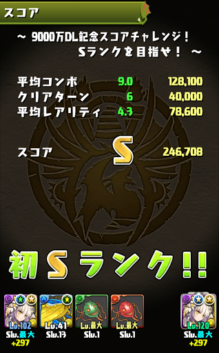 9000万DL記念スコアチャレンジ-Sランクパーティ