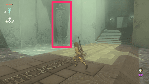 石の柱を壊して宝箱を落とす