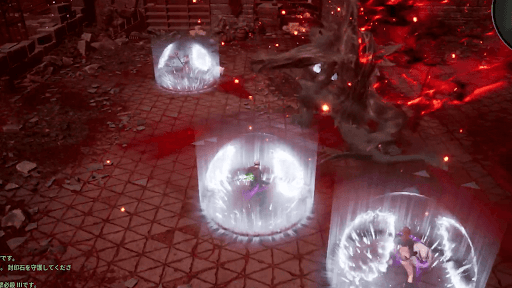 ダークディセンバー_球体爆発3_自分の上に〇アイコンが出れば耐性がつく