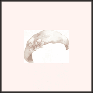 小花柄の毛糸帽子