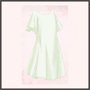 若草ゆったりワンピ