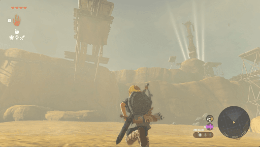 ⑤鳥望台に向かって足場を登る