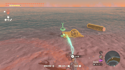 イサキ岬に落ちている道具でイカダを作る