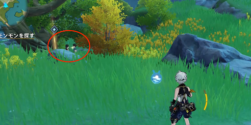 茂にいる羽とモンモンを探す