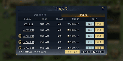 周囲の資源地を獲得できる戦力