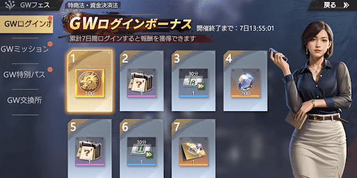 GWログインボーナス