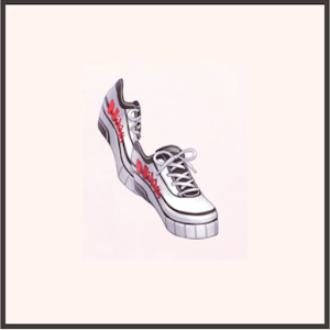 プリント白スニーカー