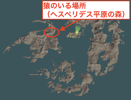 サルを見つけて湖に戻る