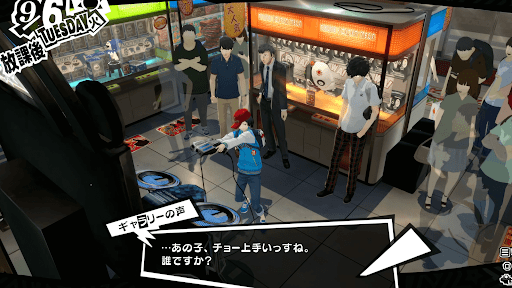 ゲームセンターで織田のコープを進める