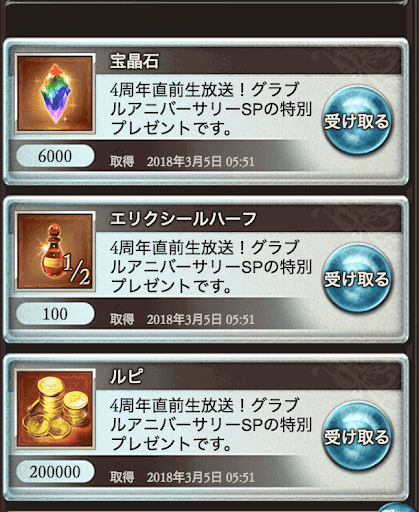 記念プレゼント