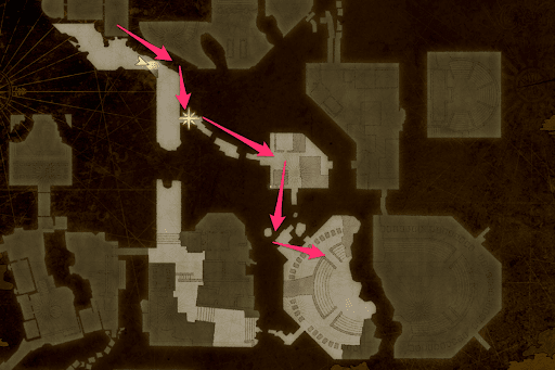 ヴァルキリーエリュシオン_鍛冶屋の願い_目的地へのマップ1